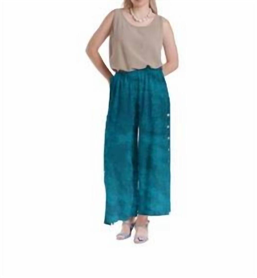NEW OH MY GAUZE! chloe wide leg pant in washed peacock